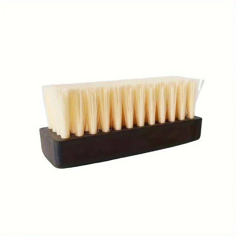 2pcs Dual-Strength Plastic Shoe Brush Set - Soft White Bristles & Firm Black Bristles  Versatile Shoe Care Tool for Home Use Cleantapaire