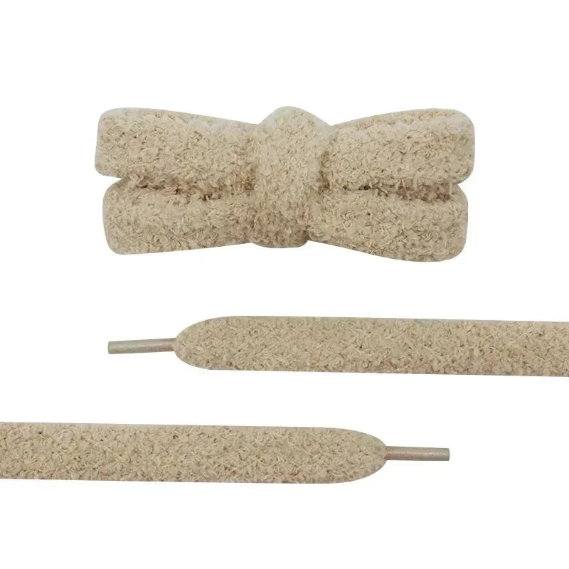 Fall Autumn Winter Fuzzy Shoelaces Soft 15mm Big Fat Plush Towel Laces Halloween Christmas Decoration for Adults Casual Sneakers Cleantapaire