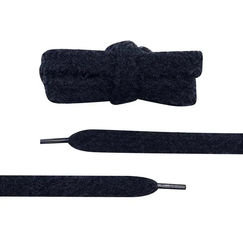 Fall Autumn Winter Fuzzy Shoelaces Soft 15mm Big Fat Plush Towel Laces Halloween Christmas Decoration for Adults Casual Sneakers Cleantapaire