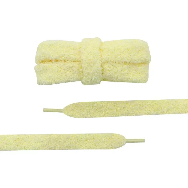 Fall Autumn Winter Fuzzy Shoelaces Soft 15mm Big Fat Plush Towel Laces Halloween Christmas Decoration for Adults Casual Sneakers Cleantapaire