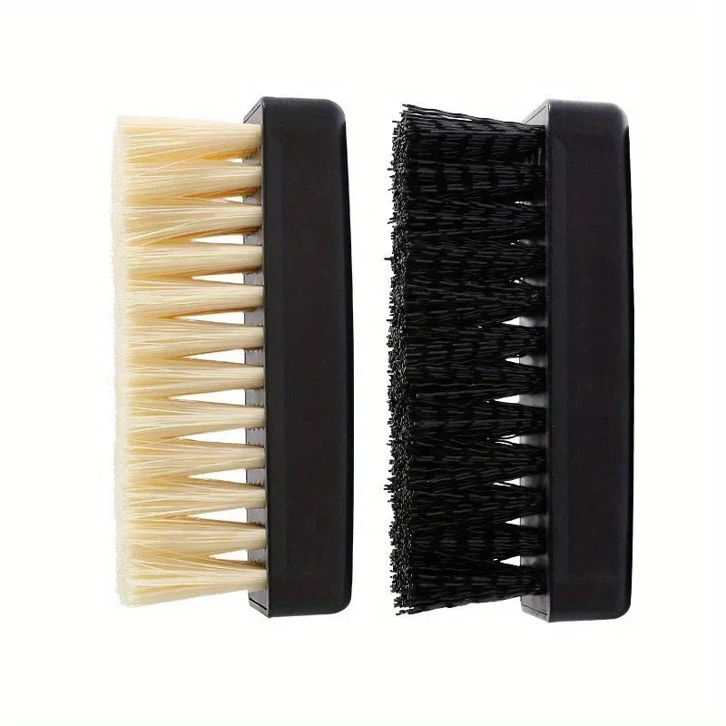 2pcs Dual-Strength Plastic Shoe Brush Set - Soft White Bristles & Firm Black Bristles  Versatile Shoe Care Tool for Home Use Cleantapaire