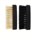 2pcs Dual-Strength Plastic Shoe Brush Set - Soft White Bristles & Firm Black Bristles  Versatile Shoe Care Tool for Home Use Cleantapaire