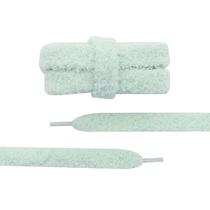 Fall Autumn Winter Fuzzy Shoelaces Soft 15mm Big Fat Plush Towel Laces Halloween Christmas Decoration for Adults Casual Sneakers Cleantapaire